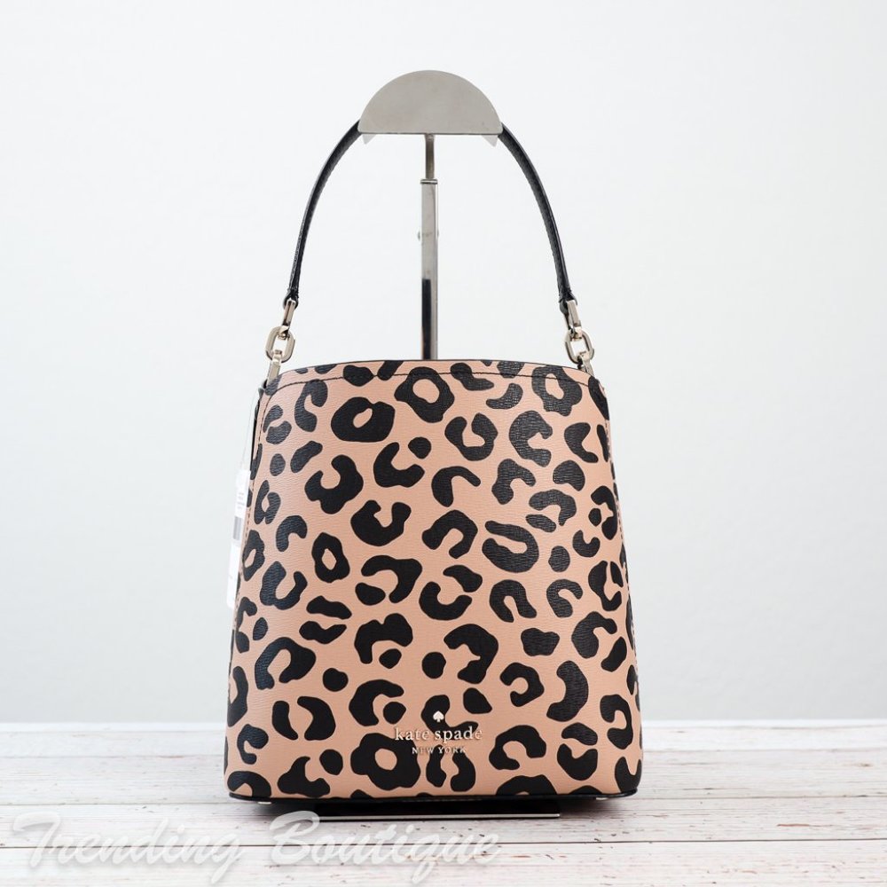 NWT Kate Spade Darcy Graphic Leopard Small Bucket - Picture 4 of 11